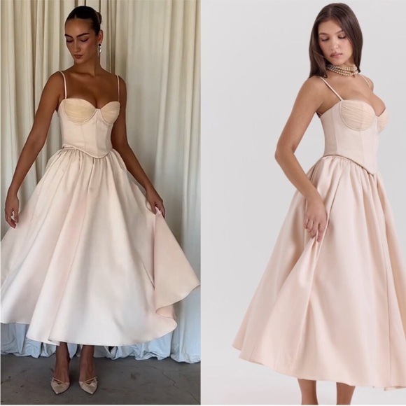 House of cb ‘Perfect’ Peach Satin Corset and Skirt NWOT - Picture 7 of 10